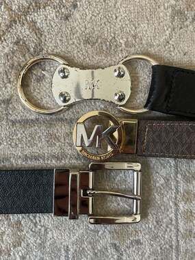 Michael Kors Women's Signature Logo Reversible Belt Trio Mix Collection